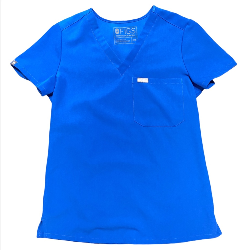 FIGS Catarina One Pocket Scrub Top-ROYAL BLUE XXS